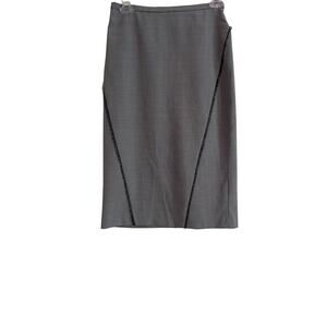 Surabaya Womens sm pencil skirt grey black fringe Ladies classic